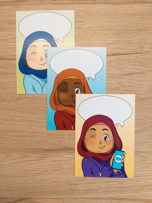 Etätreffataan! -postikortti (tyttö)