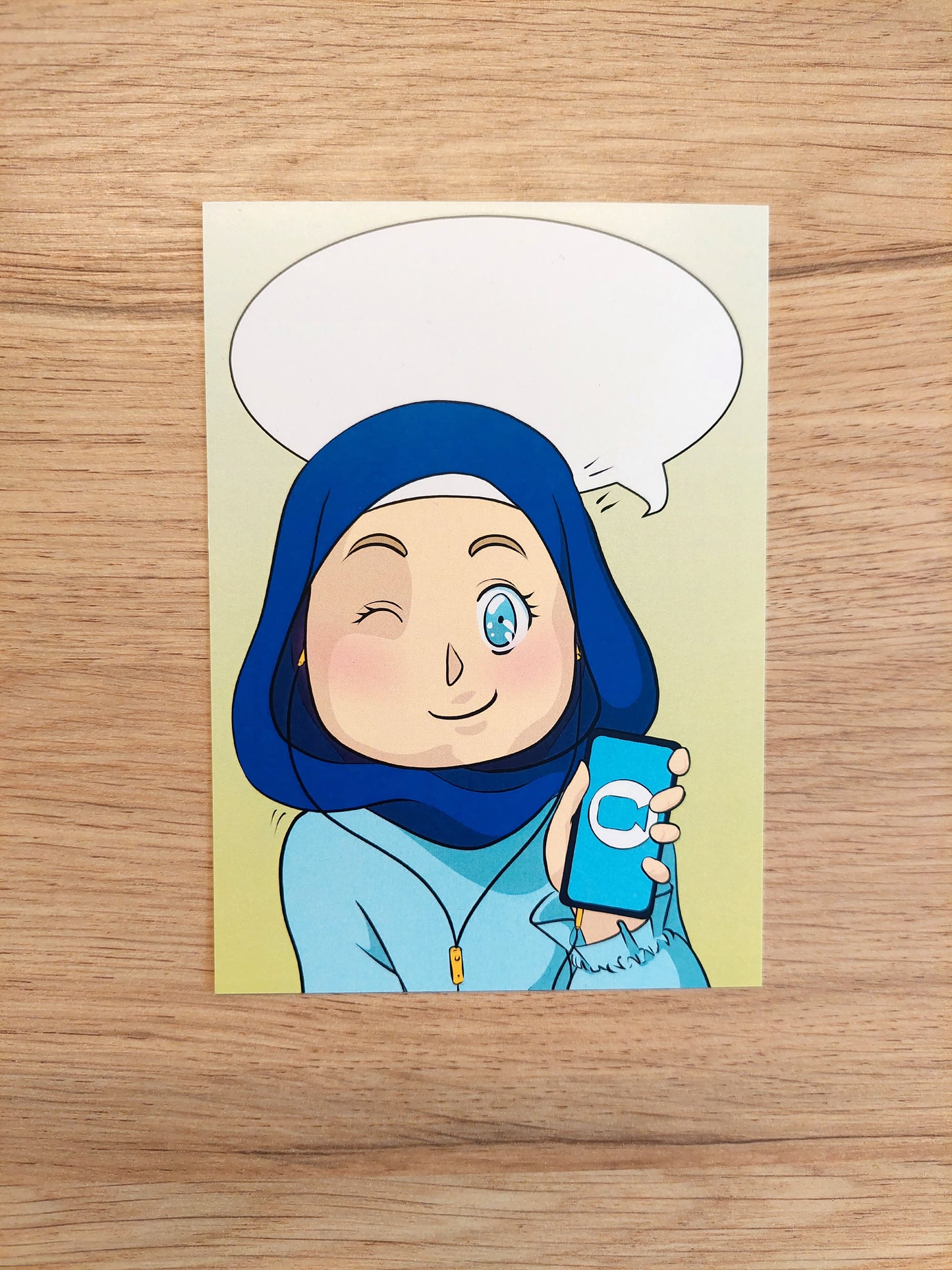 Etätreffataan! -postikortti (tyttö)